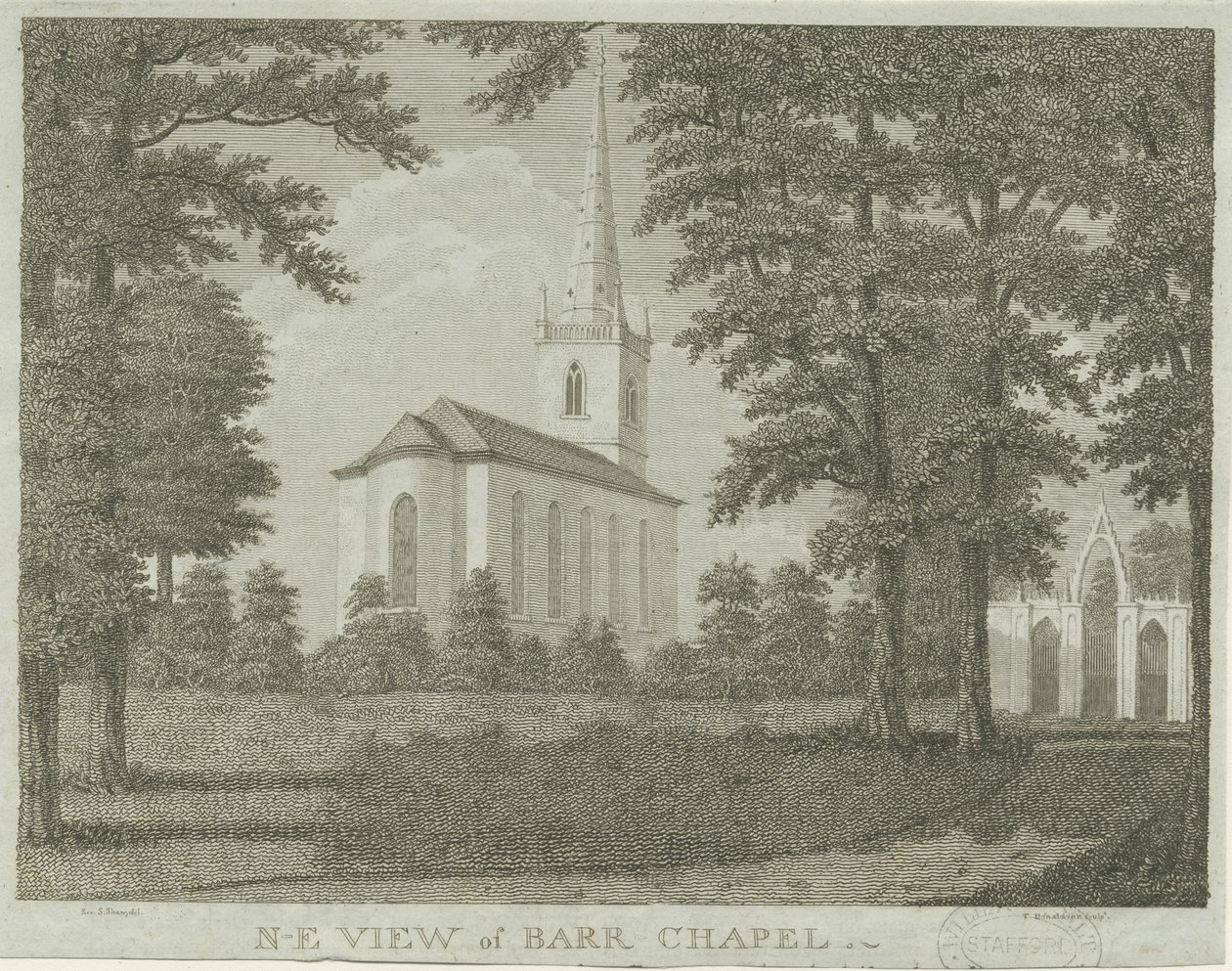 Capilla de Great Barr: grabado de Stebbing Shaw