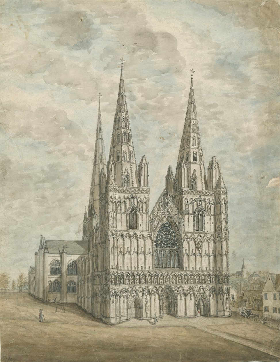 Catedral de Lichfield - Fachada Oeste de Stebbing Shaw