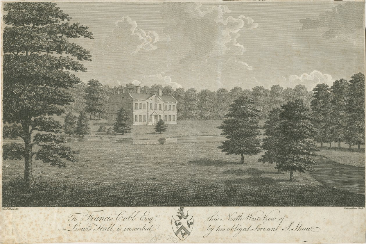 Lysways Hall: grabado de Stebbing Shaw
