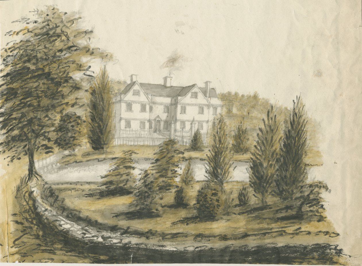 Madeley - Casa Antigua: dibujo en acuarela, nd [1762-1802] de Stebbing Shaw