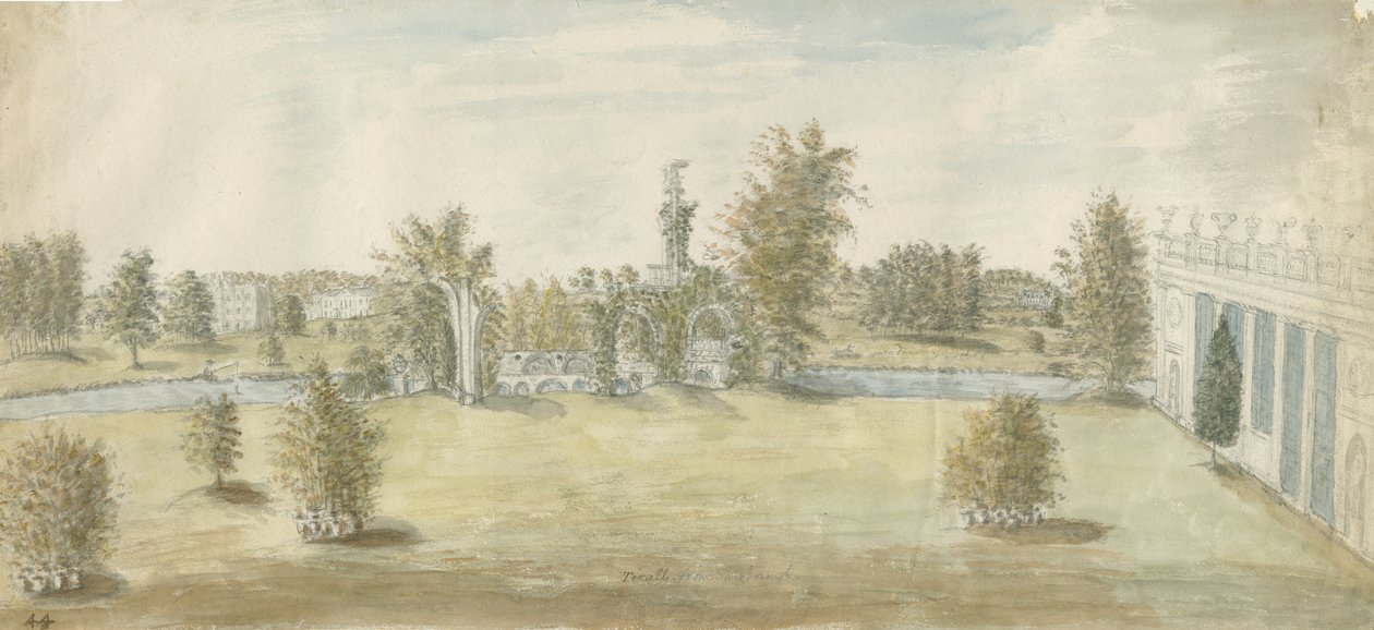 Shugborough - Arquitectura "Ateniense": pintura en acuarela de Stebbing Shaw