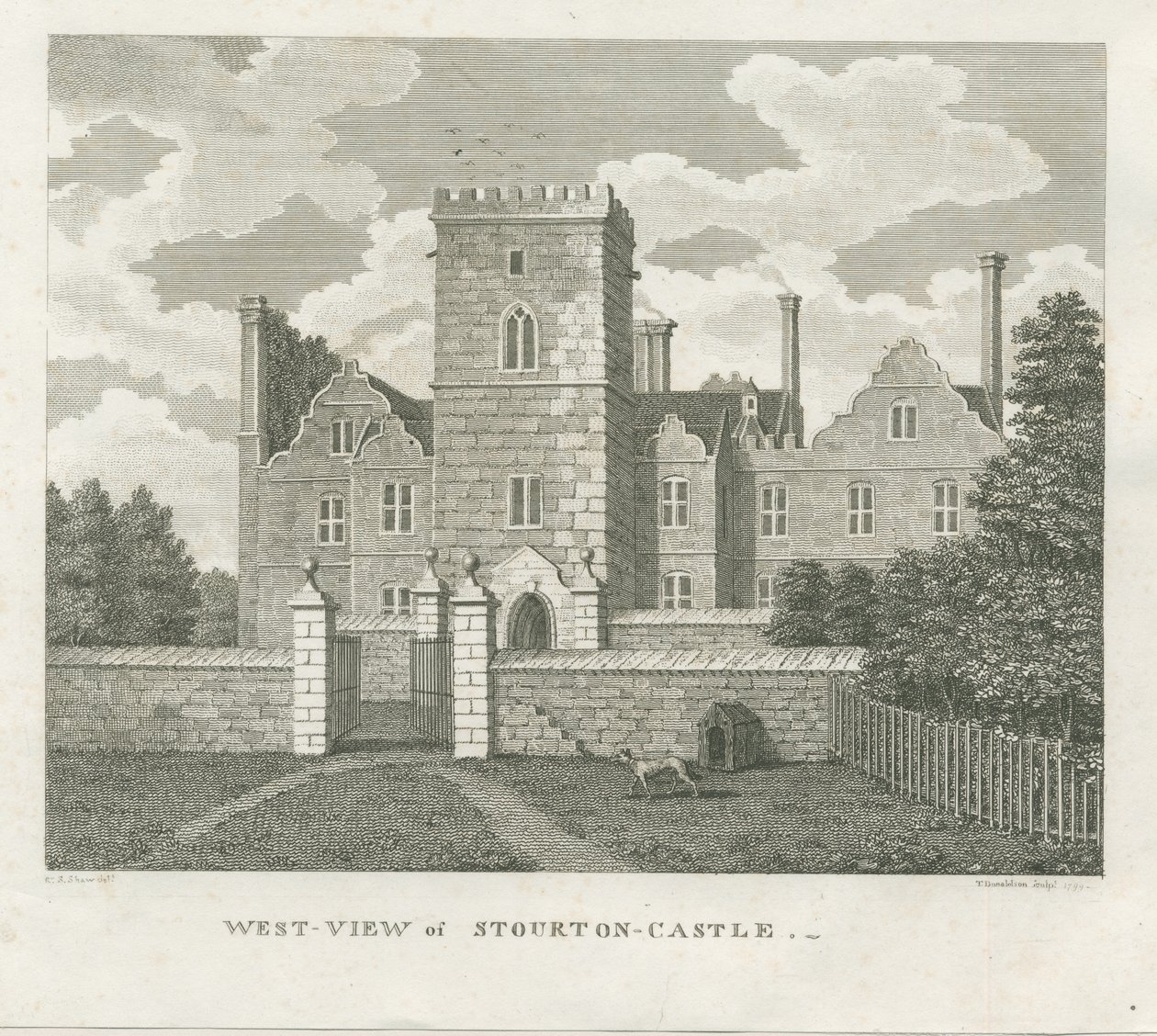 Castillo de Stourton: grabado de Stebbing Shaw