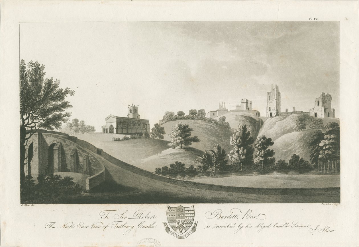 Castillo de Tutbury - Vista Noreste de Stebbing Shaw
