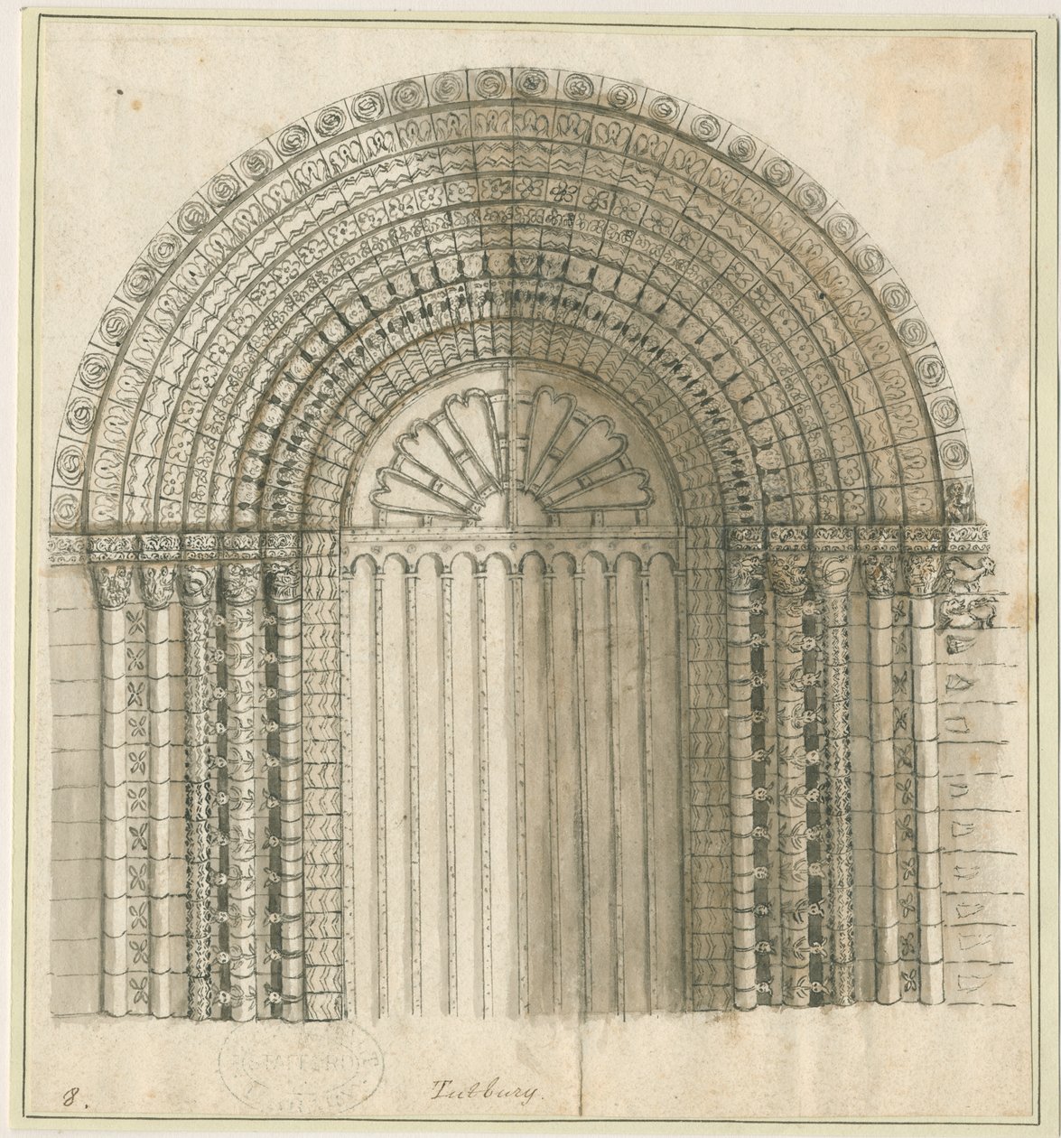 Iglesia Priorato de Tutbury - Arco en la Puerta Oeste de Stebbing Shaw