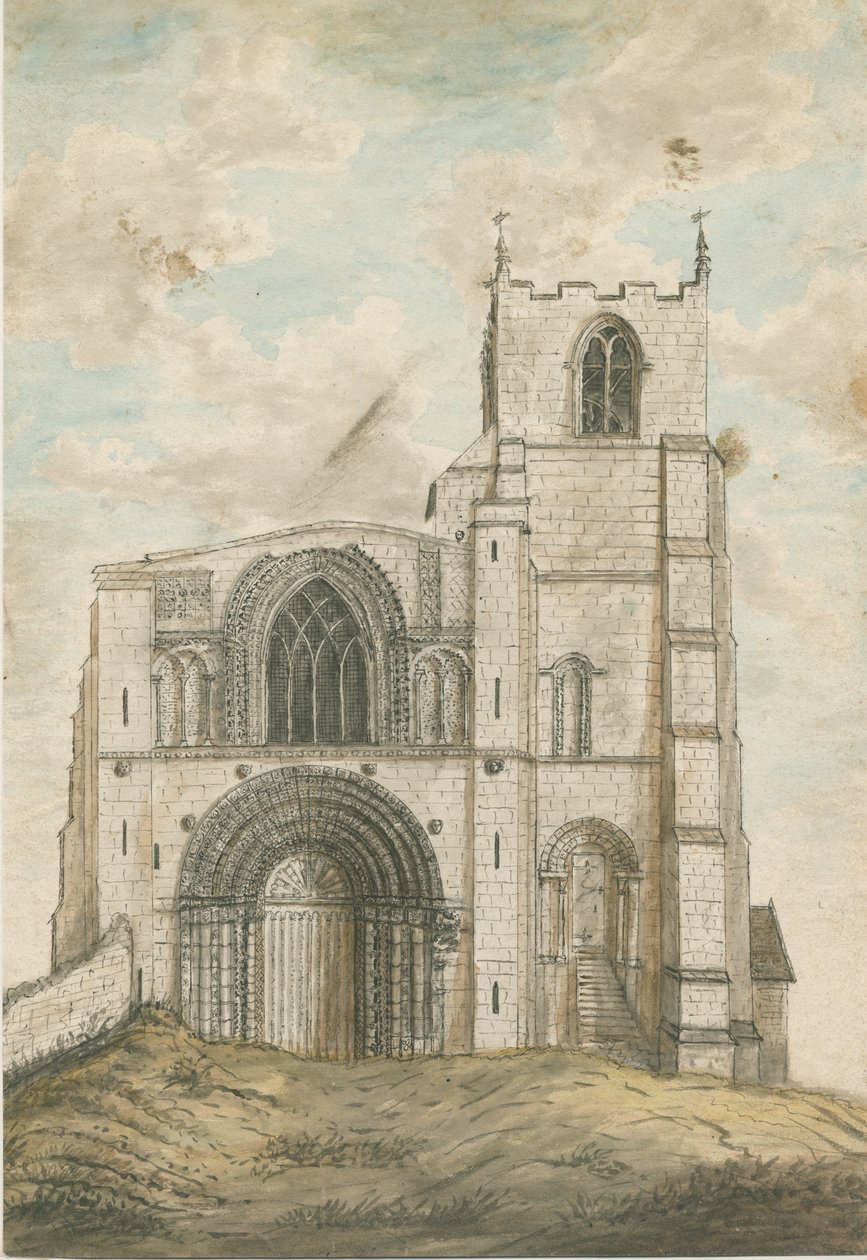 Iglesia Prioral de Tutbury: pintura en acuarela, nd [1762-1802] de Stebbing Shaw