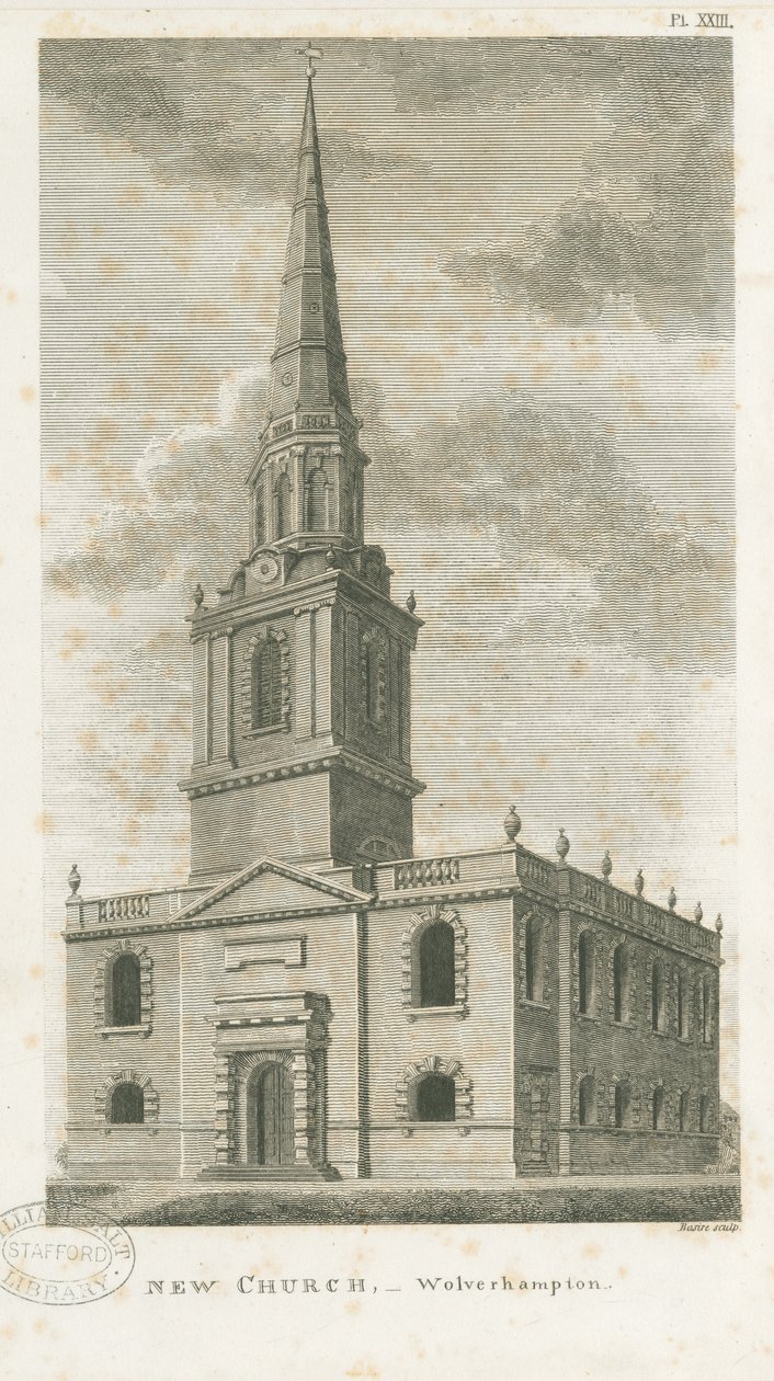 Wolverhampton - Iglesia de San Juan: grabado, nd [c 1798] de Stebbing Shaw