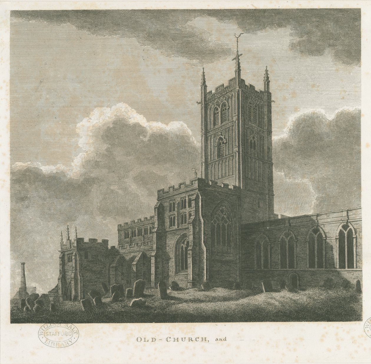 Wolverhampton - Iglesia de San Pedro: grabado, nd [finales del siglo XVIII] de Stebbing Shaw