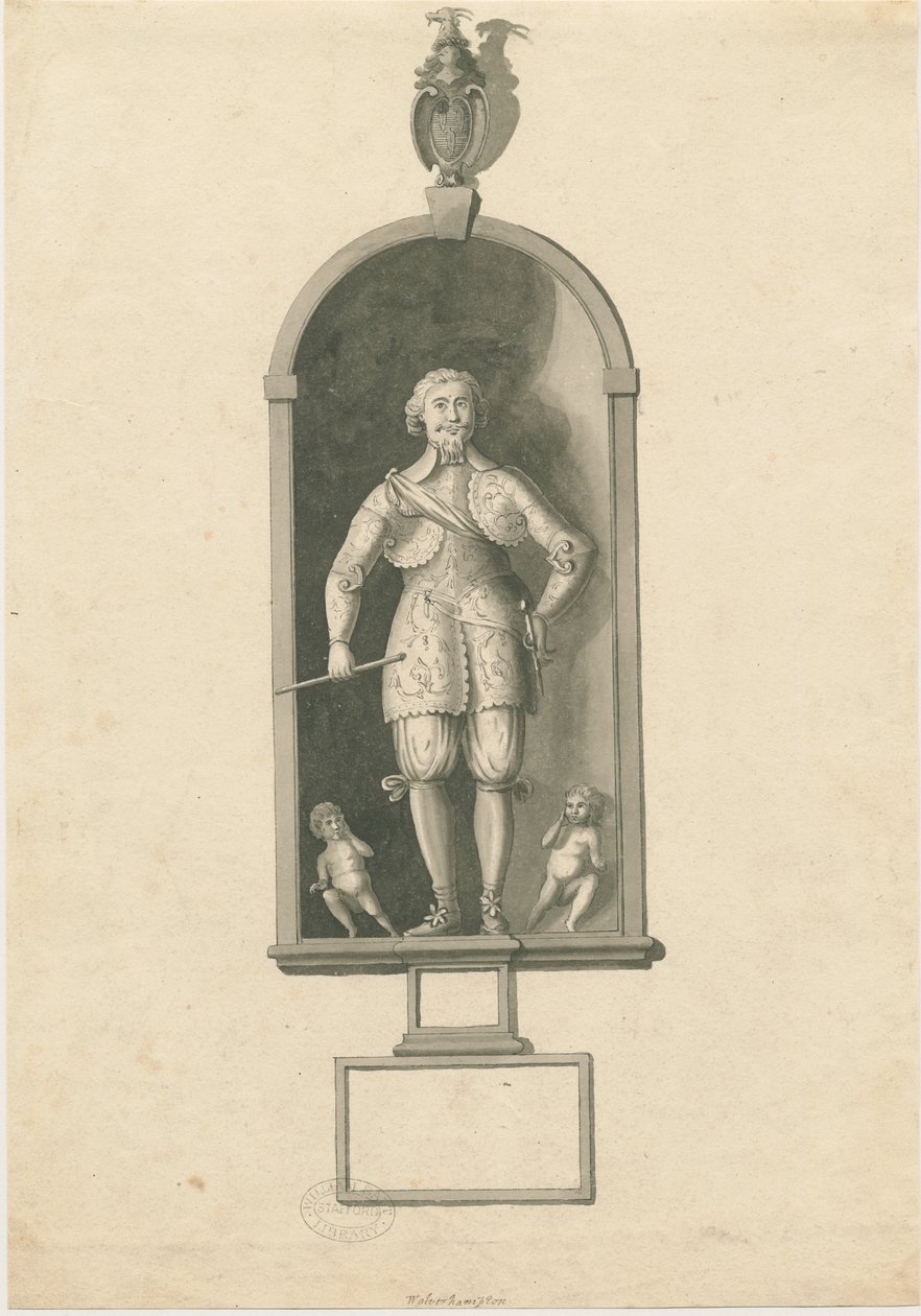 Wolverhampton - Estatua del Almirante Richard Leveson en la Iglesia de San Pedro de Stebbing Shaw
