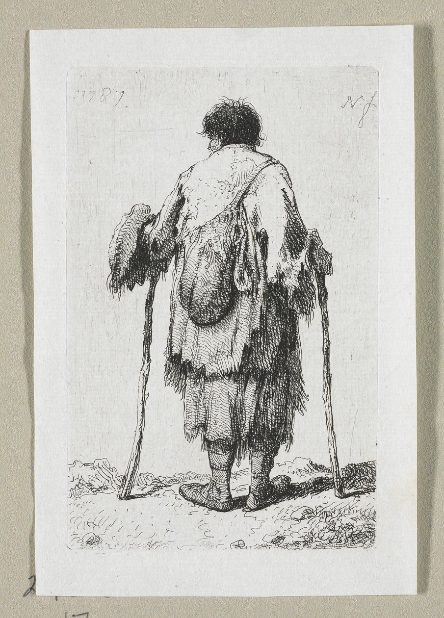 Mendigo visto de espaldas de Stefan Juliusz Norblin de la Gourdaine