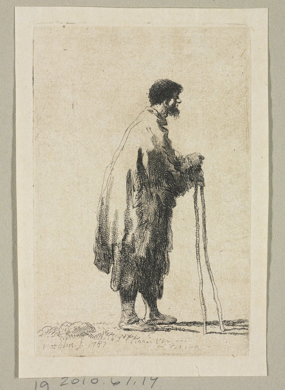 Mendigo de perfil mirando a la derecha de Stefan Juliusz Norblin de la Gourdaine