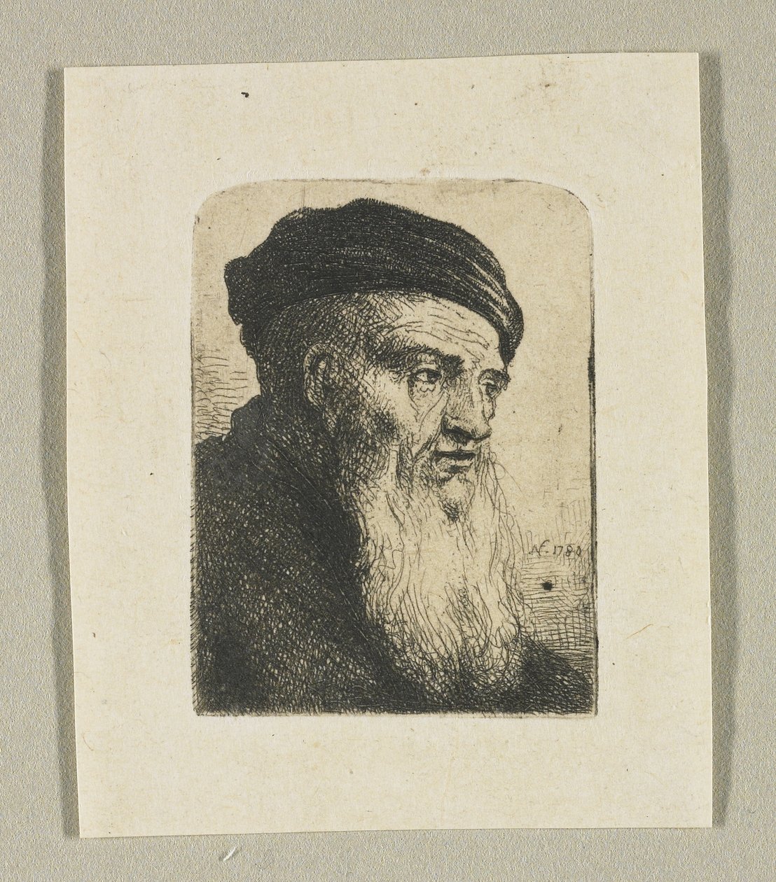 Cabeza de hombre de perfil tres cuartos de Stefan Juliusz Norblin de la Gourdaine