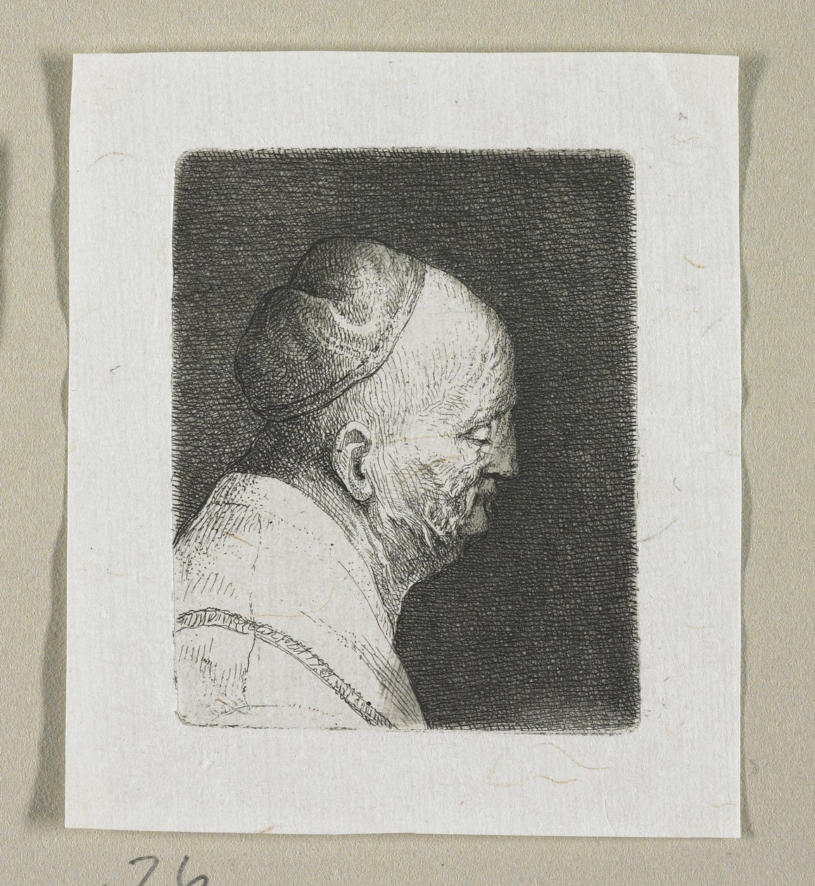Cabeza de anciano de perfil mirando a la derecha de Stefan Juliusz Norblin de la Gourdaine