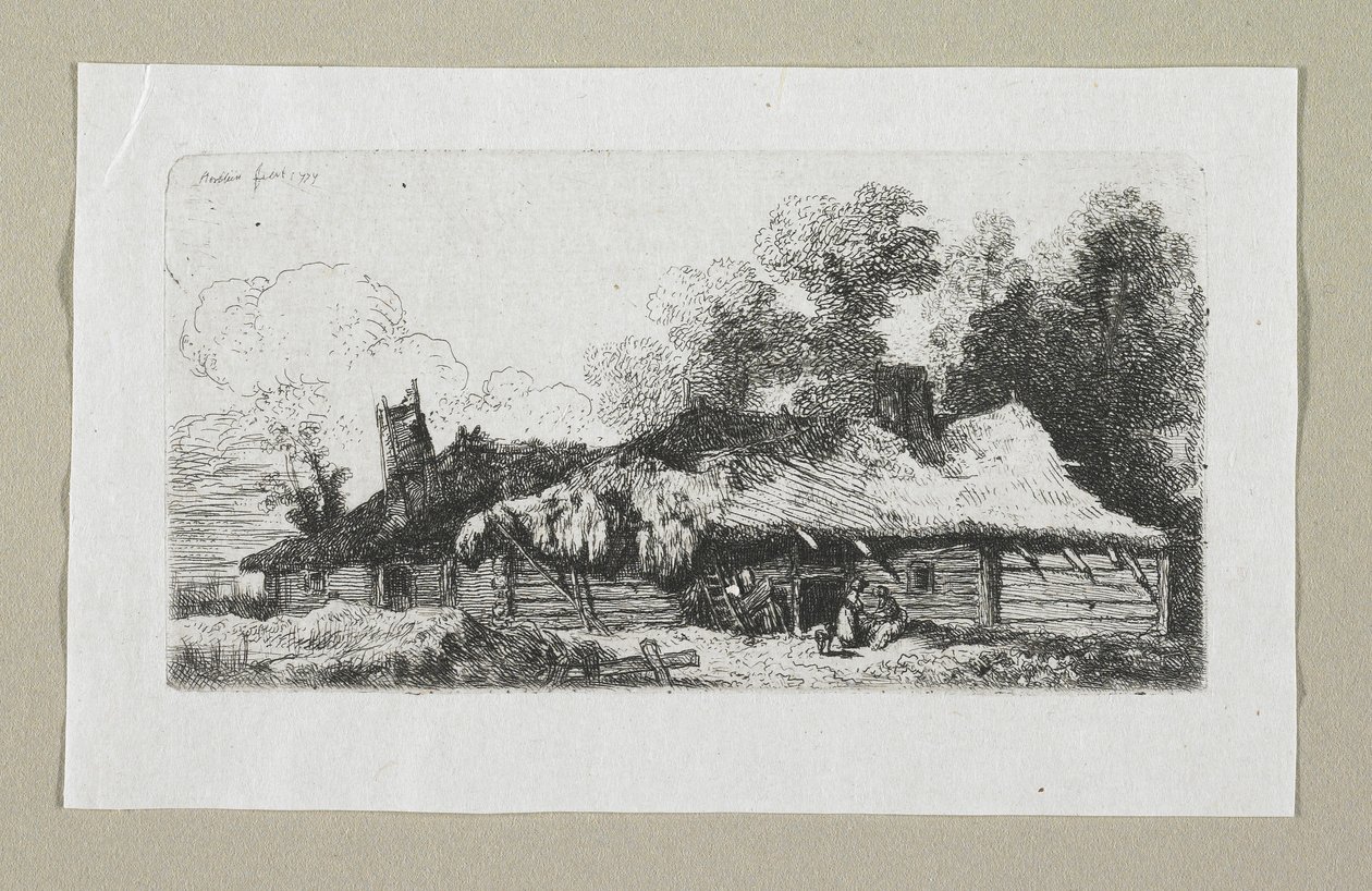 Paisaje con granja polaca de Stefan Juliusz Norblin de la Gourdaine