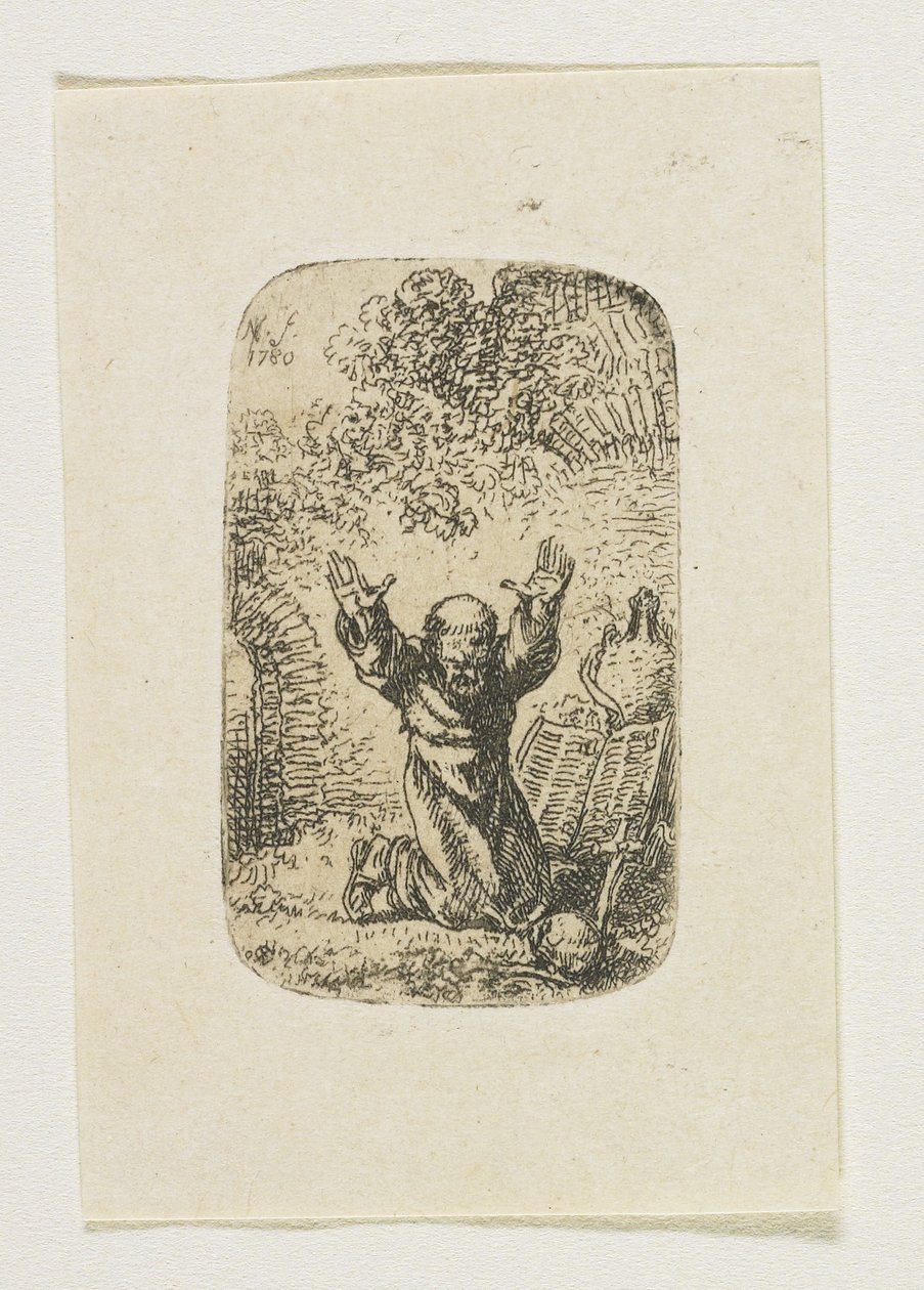 Monje en oración de Stefan Juliusz Norblin de la Gourdaine