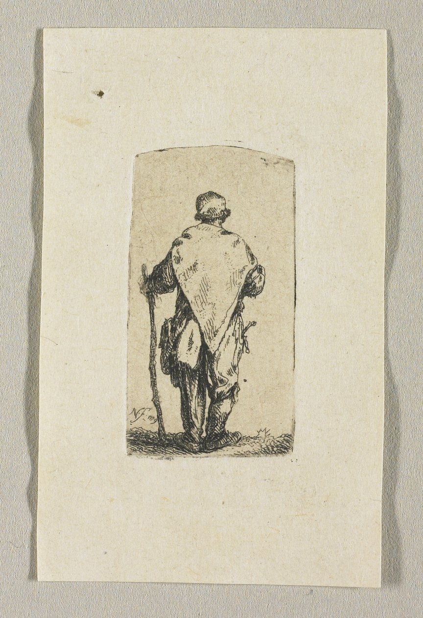 Hombre de pie vestido de blanco de Stefan Juliusz Norblin de la Gourdaine