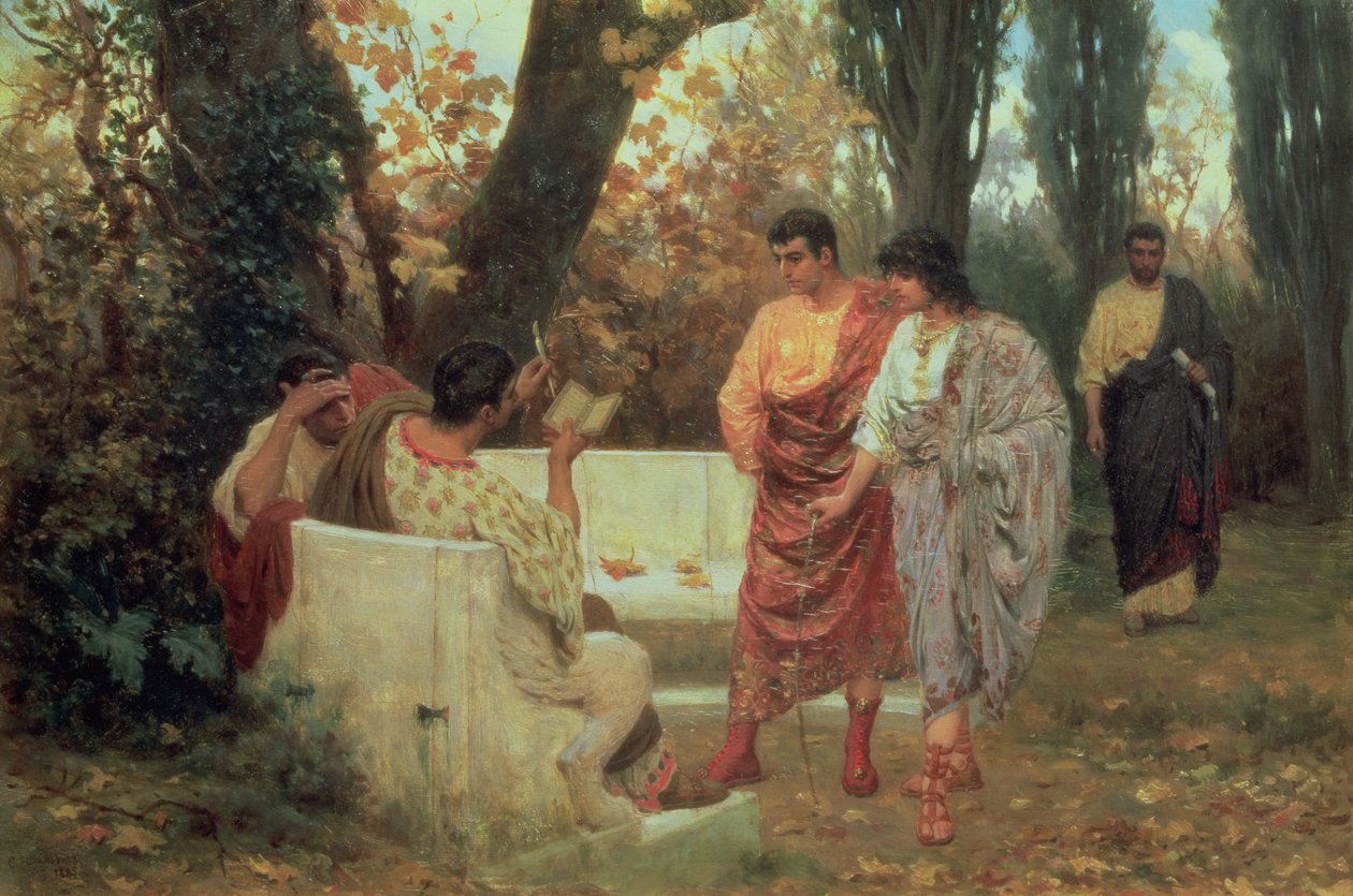 El poeta romano Catulo leyendo su poema de Stefan Vladislavovich Bakalowicz