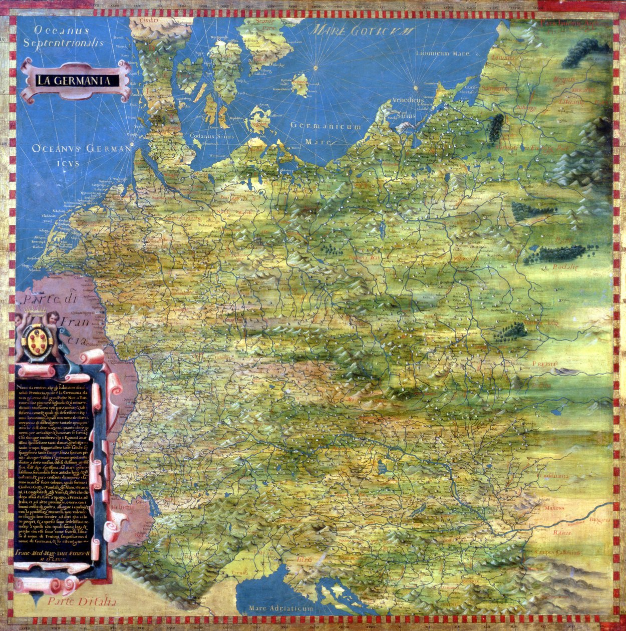 Mapa de Alemania del siglo XVI, de la 