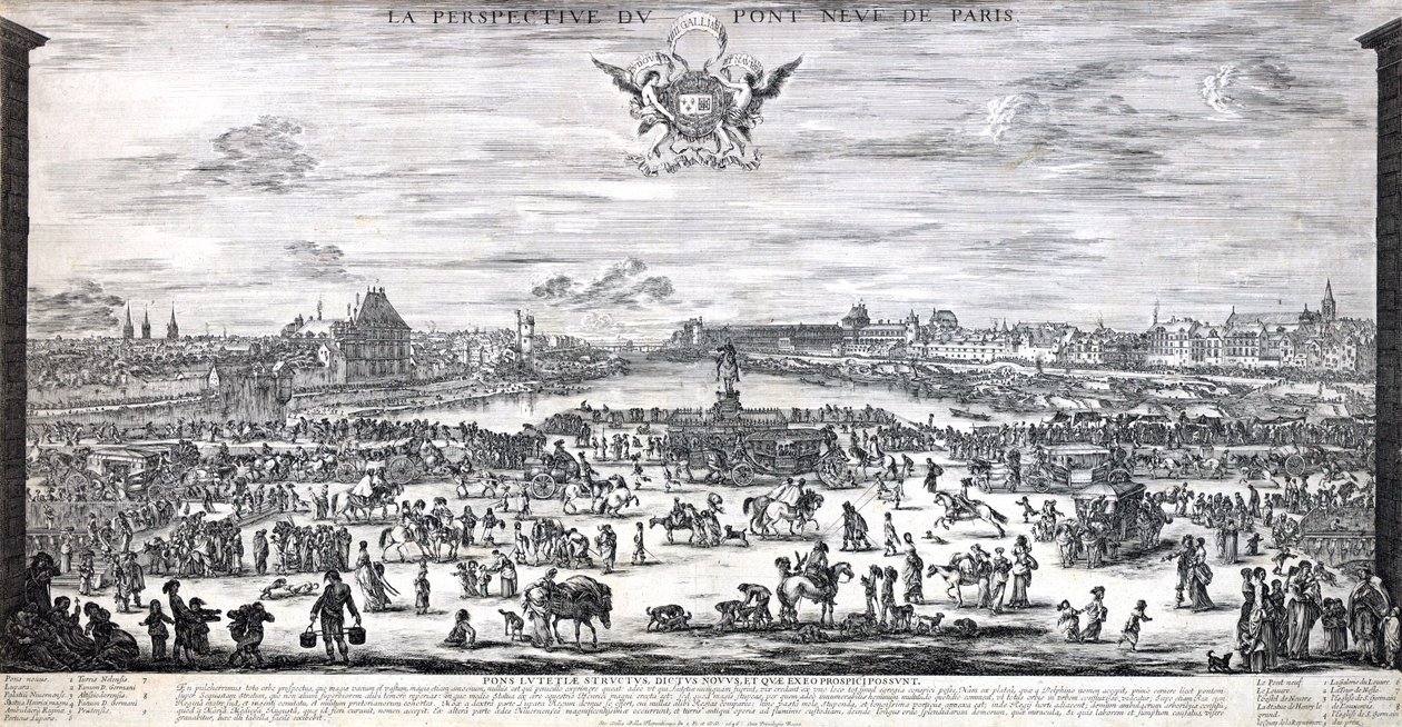 La perspectiva del Pont Neuf de París de Stefano della Bella
