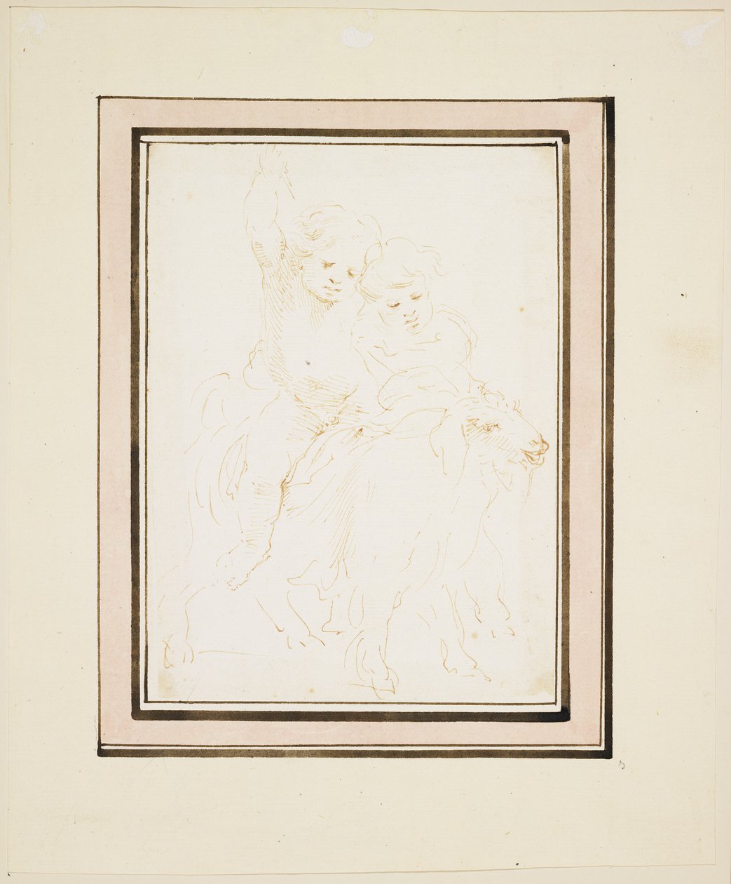 Dos putti en una cabra, c.1640 de Stefano della Bella