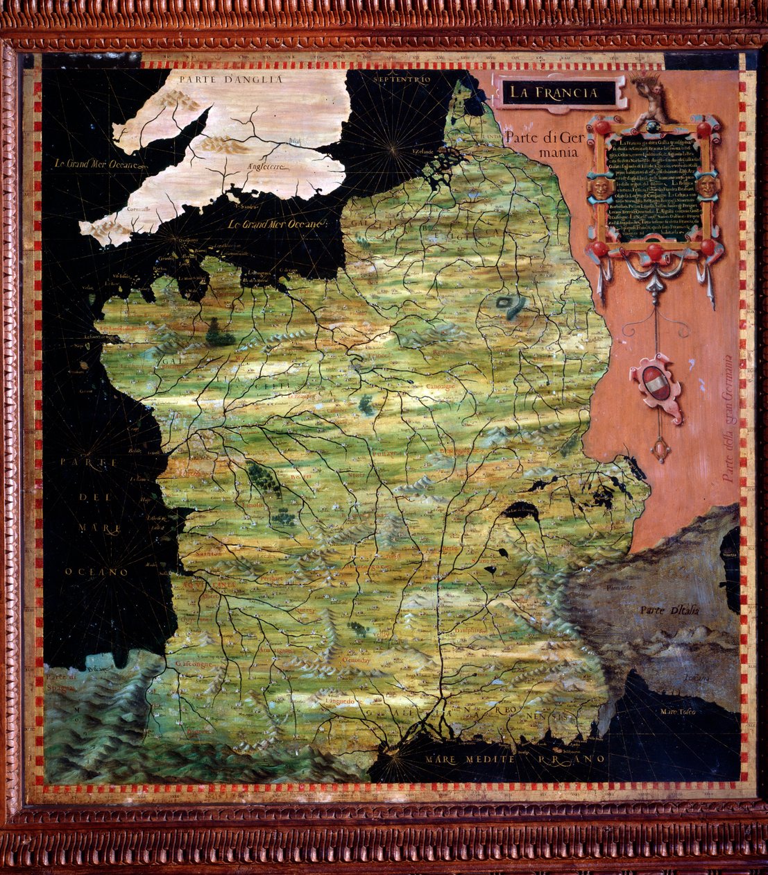 Francia (Mapa realizado por Stefano Bonsignori, alrededor de 1581, Florencia, Palazzo Vecchio, Sala del Mappamondo) de Stefano Buonsignori