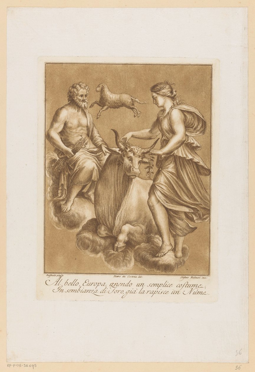 Júpiter y Europa Pinturas del techo de la Loggia di Galatea en la Villa Farnesina en Roma (título de la serie) de Stefano Mulinari