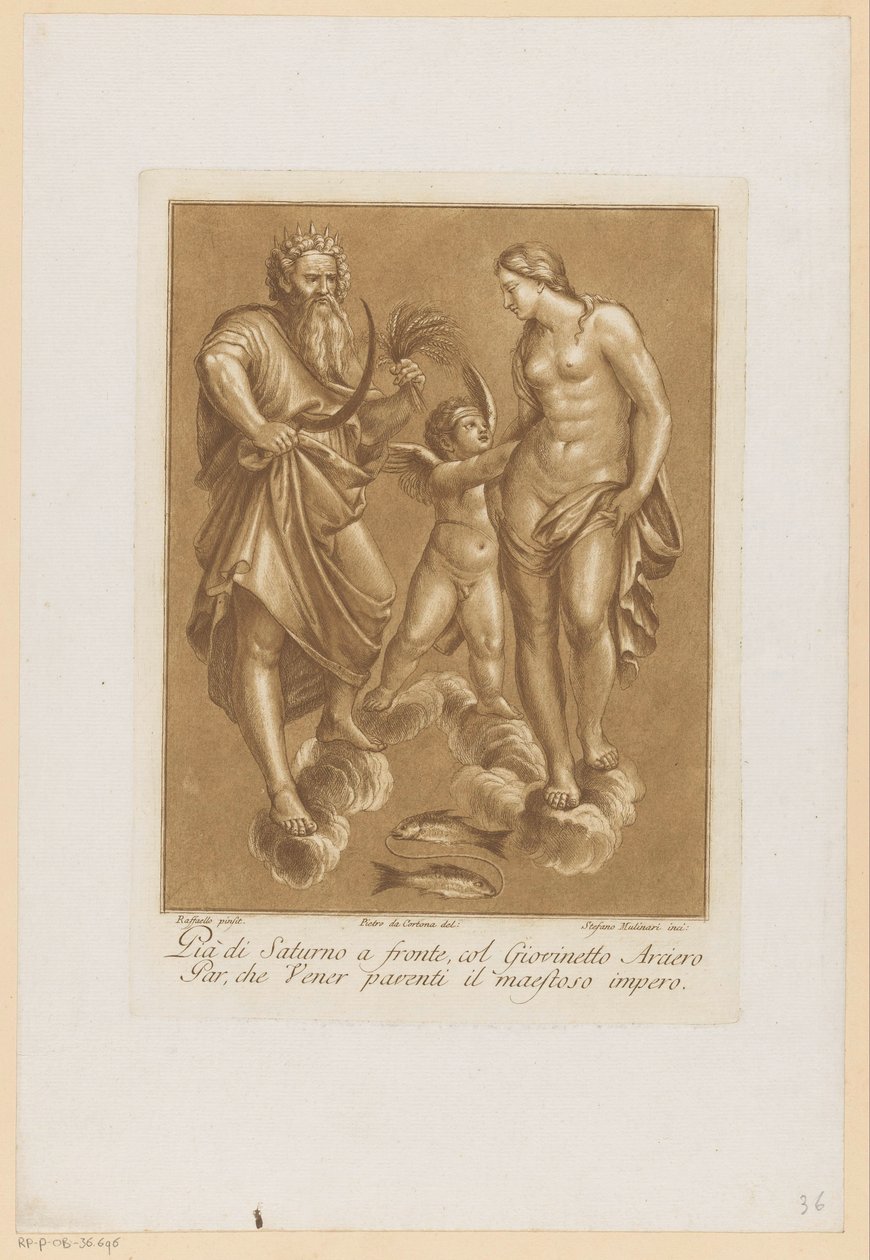 Saturnus, Venus en Amor Plafondschilderingen van de Loggia di Galatea in de Villa Farnesina te Rome (series title) de Stefano Mulinari