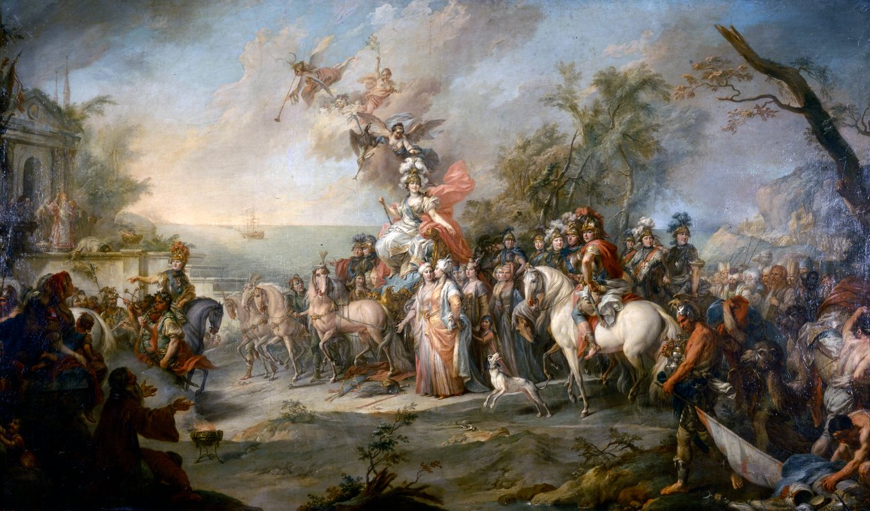 Alegoría de la victoria de Catalina la Grande sobre los turcos y tártaros, 1772 de Stefano Torelli