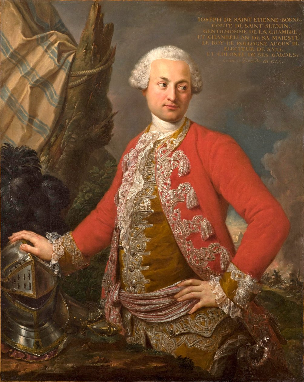 Retrato de Joseph de Saint Étienne Borne, Conde de Saint Sernin, Camarero Real Polaco y Electoral Sajón, Capitán de la Guardia y Ayudante General de la Infantería de Stefano Torelli