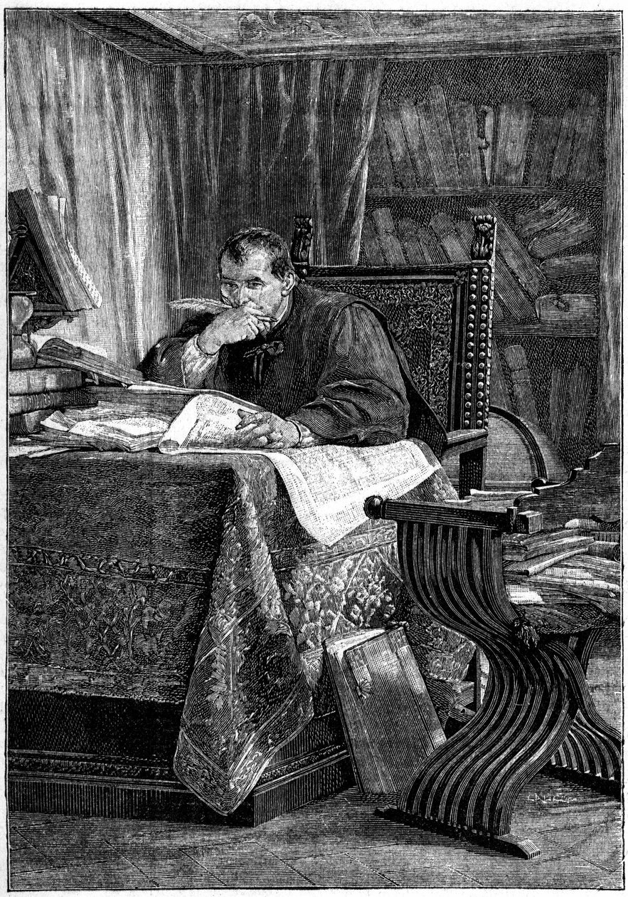 Retrato de Niccolò di Bernardo dei Machiavelli (Nicolás Maquiavelo) de Stefano Ussi