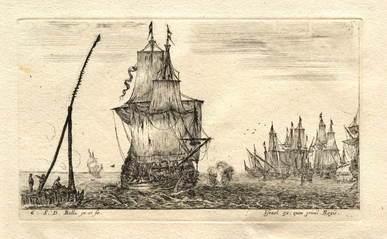 Un barco a toda vela de Stefano della Bella