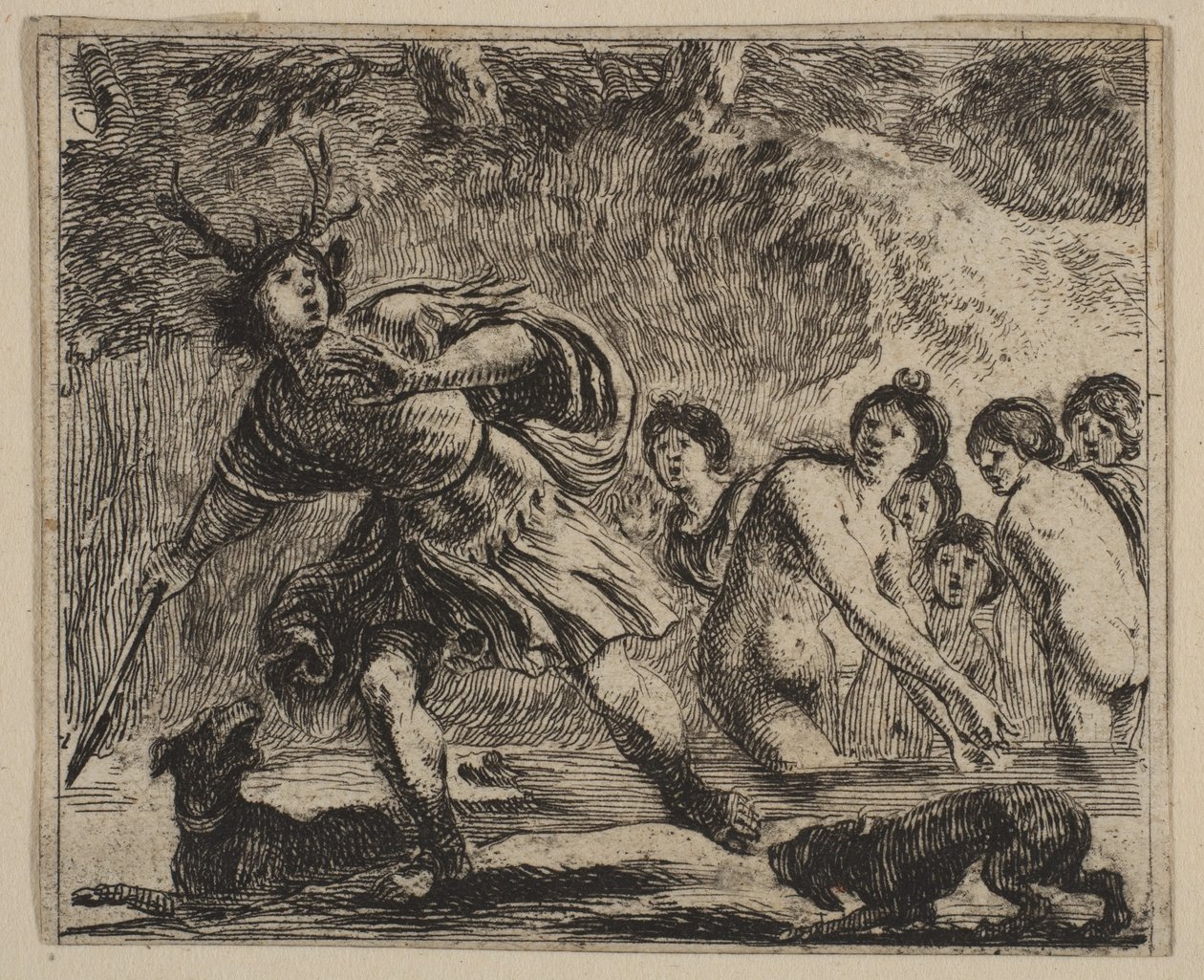 Acteón, del Juego de la Mitología de Stefano della Bella