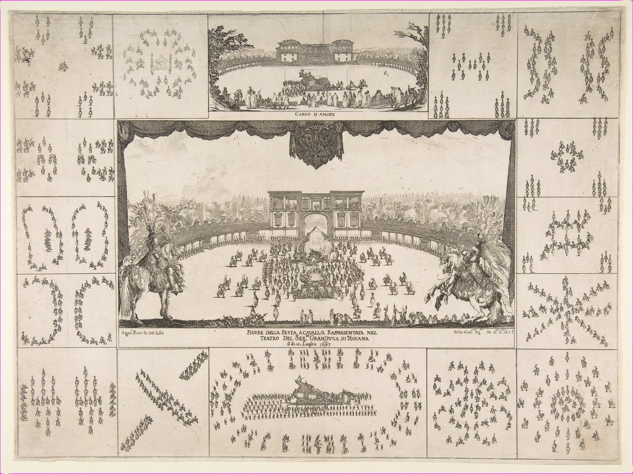 Carrusel en Florencia para el matrimonio del Gran Duque Fernando II, 1637 de Stefano della Bella