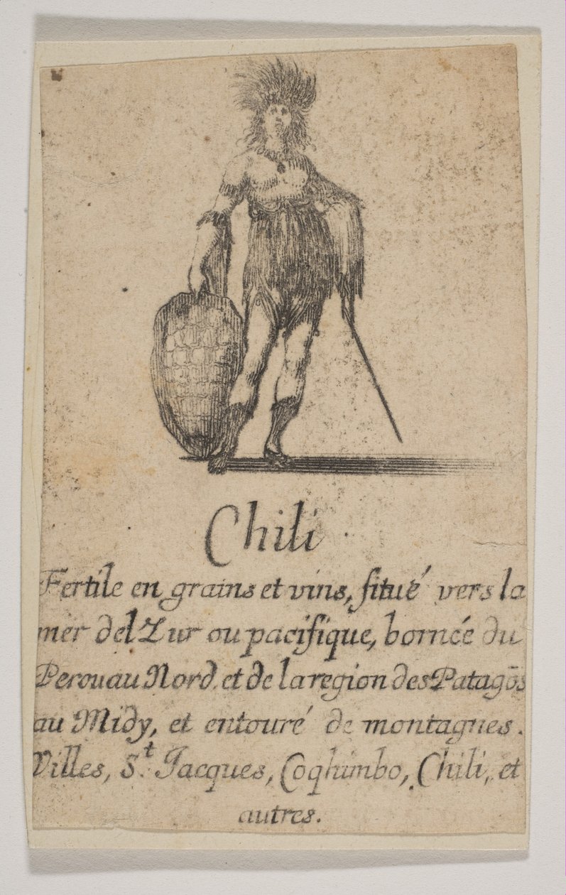 Chile, del Juego de Geografía Jeu de la Géographie, 1644 de Stefano della Bella