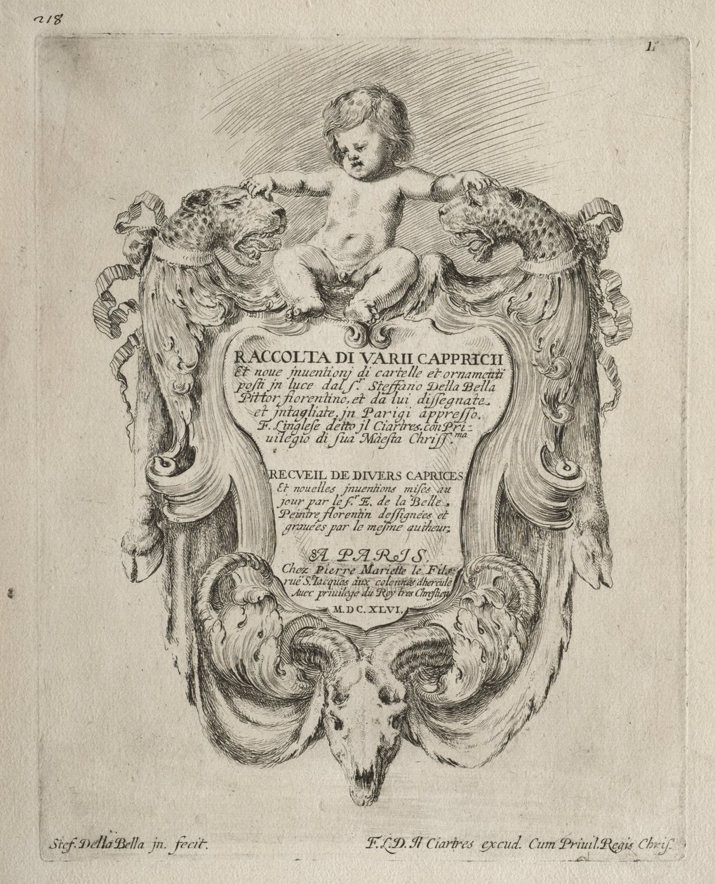 Colección de Varios Caprichos y Nuevos Diseños de Cartuchos y Ornamentos de Stefano della Bella