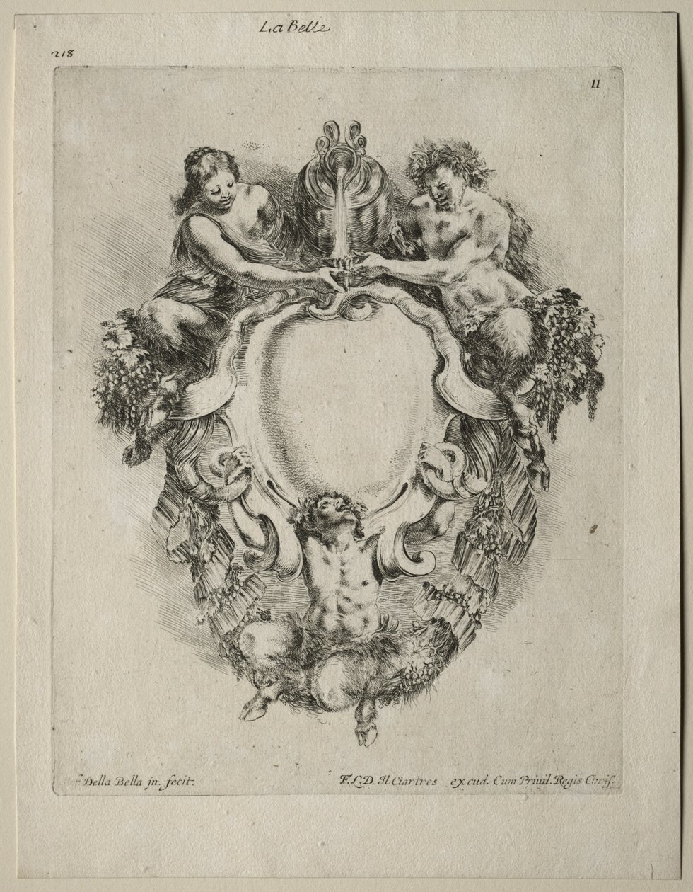 Colección de varios caprichos y nuevos diseños de cartuchos y adornos: No 11 de Stefano della Bella
