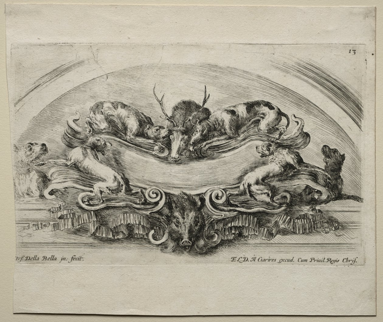Colección de varios caprichos y nuevos diseños de cartuchos y ornamentos: No 13 de Stefano della Bella
