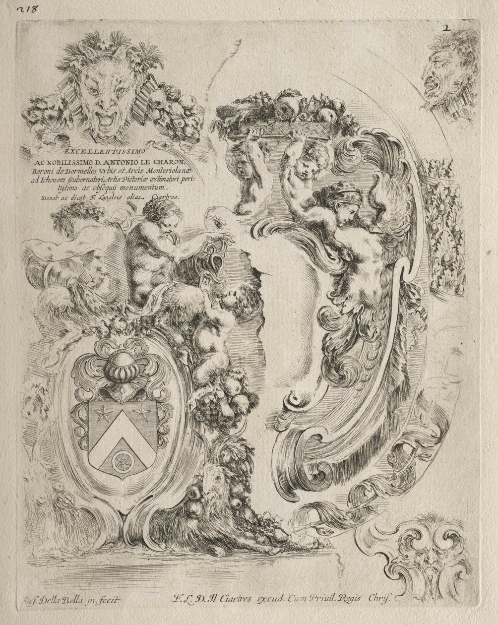 Colección de Varios Caprichos y Nuevos Diseños de Cartuchos y Adornos: No. 2 de Stefano della Bella