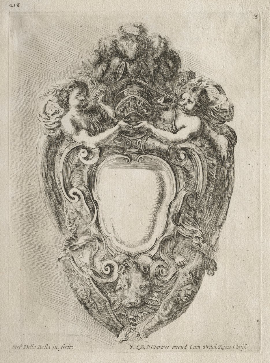 Colección de Varios Caprichos y Nuevos Diseños de Cartuchos y Adornos: No. 3 de Stefano della Bella