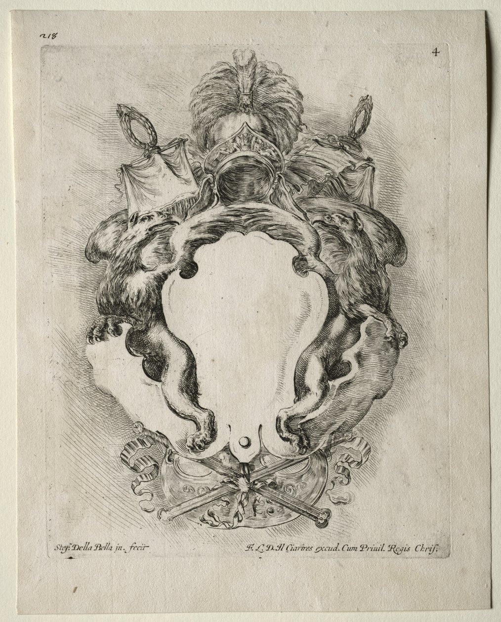 Colección de Varios Caprichos y Nuevos Diseños de Cartuchos y Adornos: No. 4 de Stefano della Bella