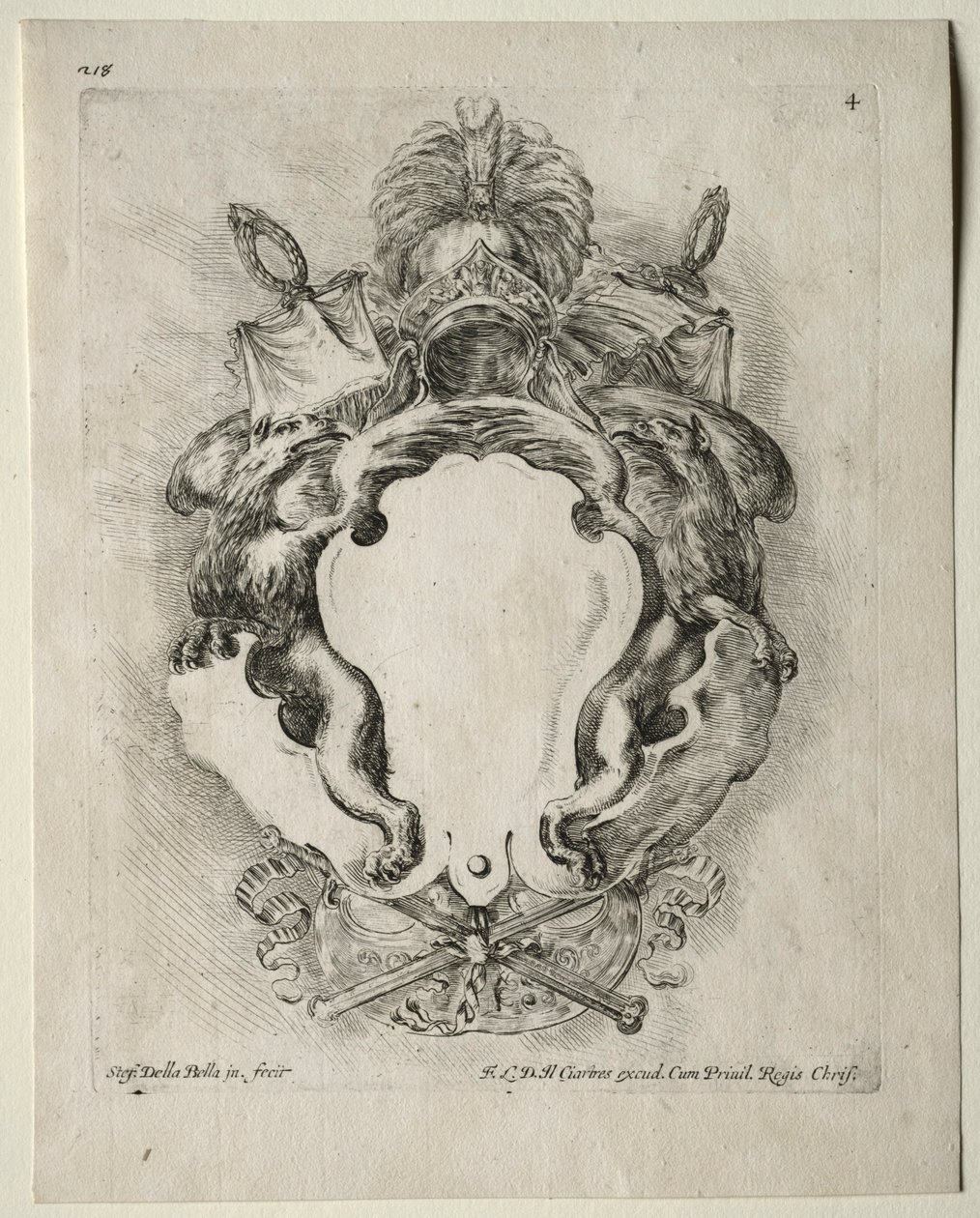 Colección de Varios Caprichos y Nuevos Diseños de Cartuchos y Adornos: No. 4 de Stefano della Bella