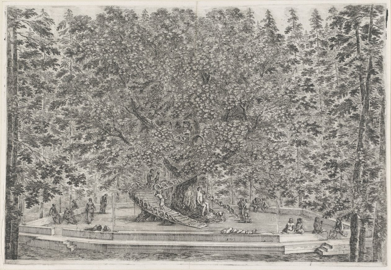 De bewoonde boom en de tuin van Villa Pratolino Villa Pratolino (título de la serie) Vues de la villa de Pratolino (título de la serie) de Stefano della Bella