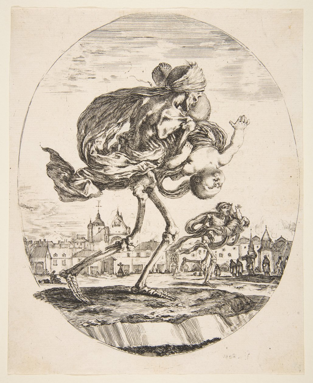La muerte llevando a un infante, de Las cinco muertes, ca. 1648 de Stefano della Bella
