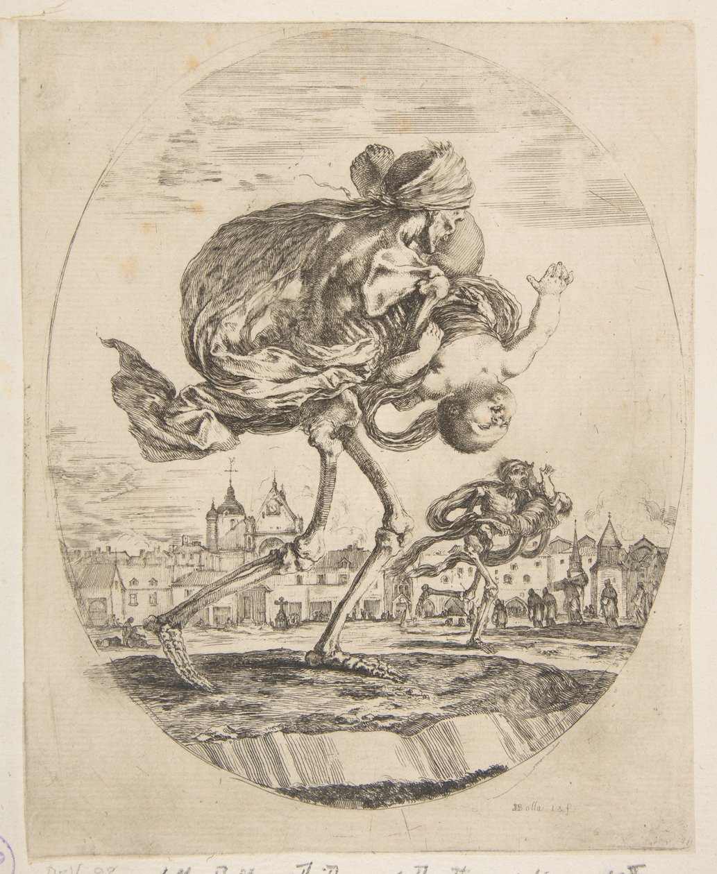 La muerte llevando a un infante, de Las cinco muertes, ca. 1648 de Stefano della Bella