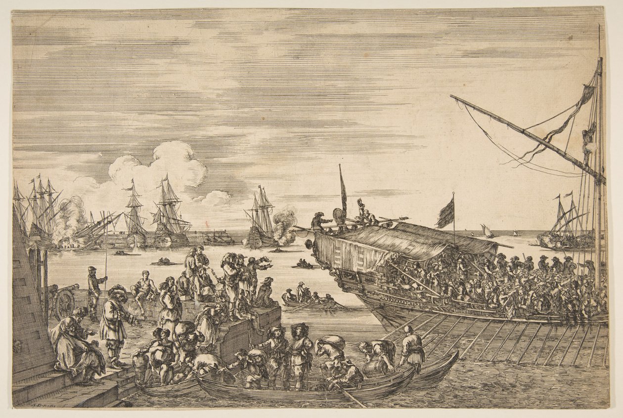 Salida de una galera en el puerto de Livorno, de Vistas del puerto de Livorno de Stefano della Bella