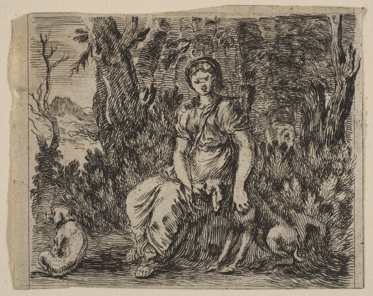 Diana, de Juego de la Mitología Jeu de la Mythologie, 1644 de Stefano della Bella