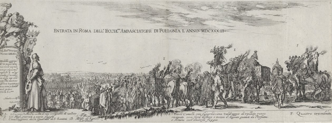 Entrada del embajador polaco en Roma, 1633 de Stefano della Bella