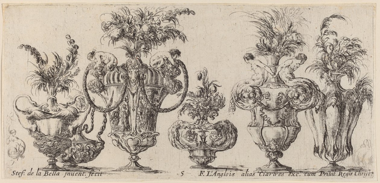 Jarrones Fantásticos, probablemente 1646 de Stefano della Bella