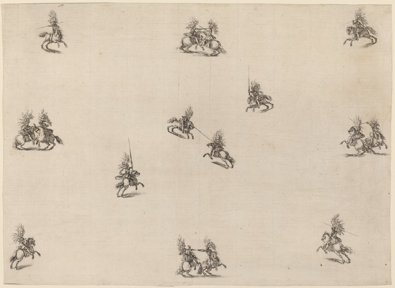 Caballeros luchadores, 1652 de Stefano della Bella
