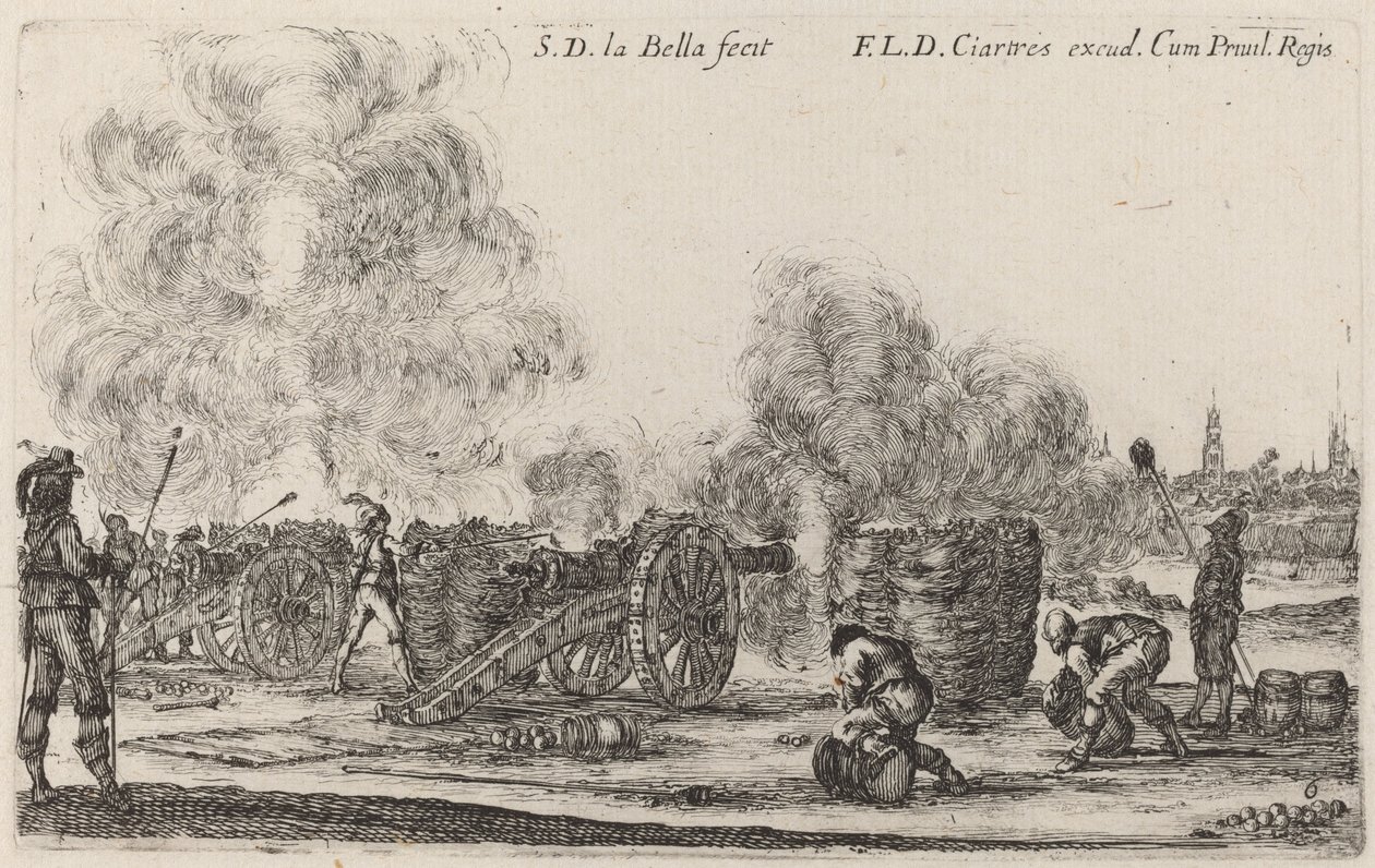 Disparando los cañones, c. 1641 de Stefano della Bella