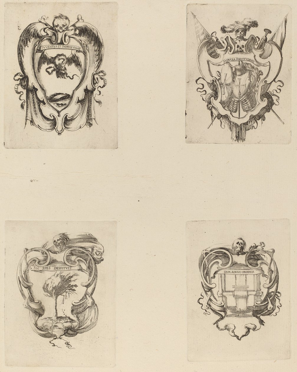 Cuatro emblemas para el funeral del príncipe Francesco de Medici de Stefano della Bella